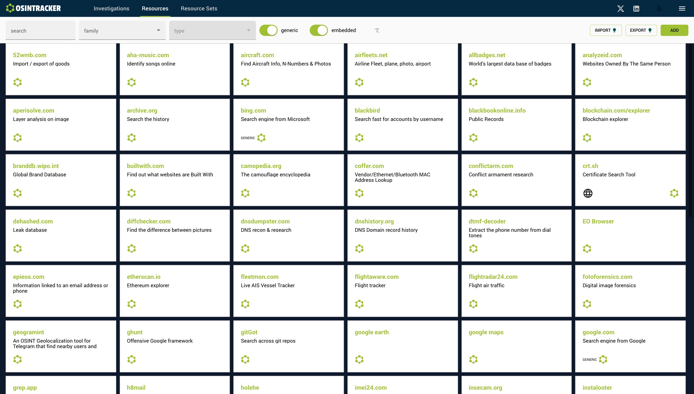 Your OSINT toolset, organized